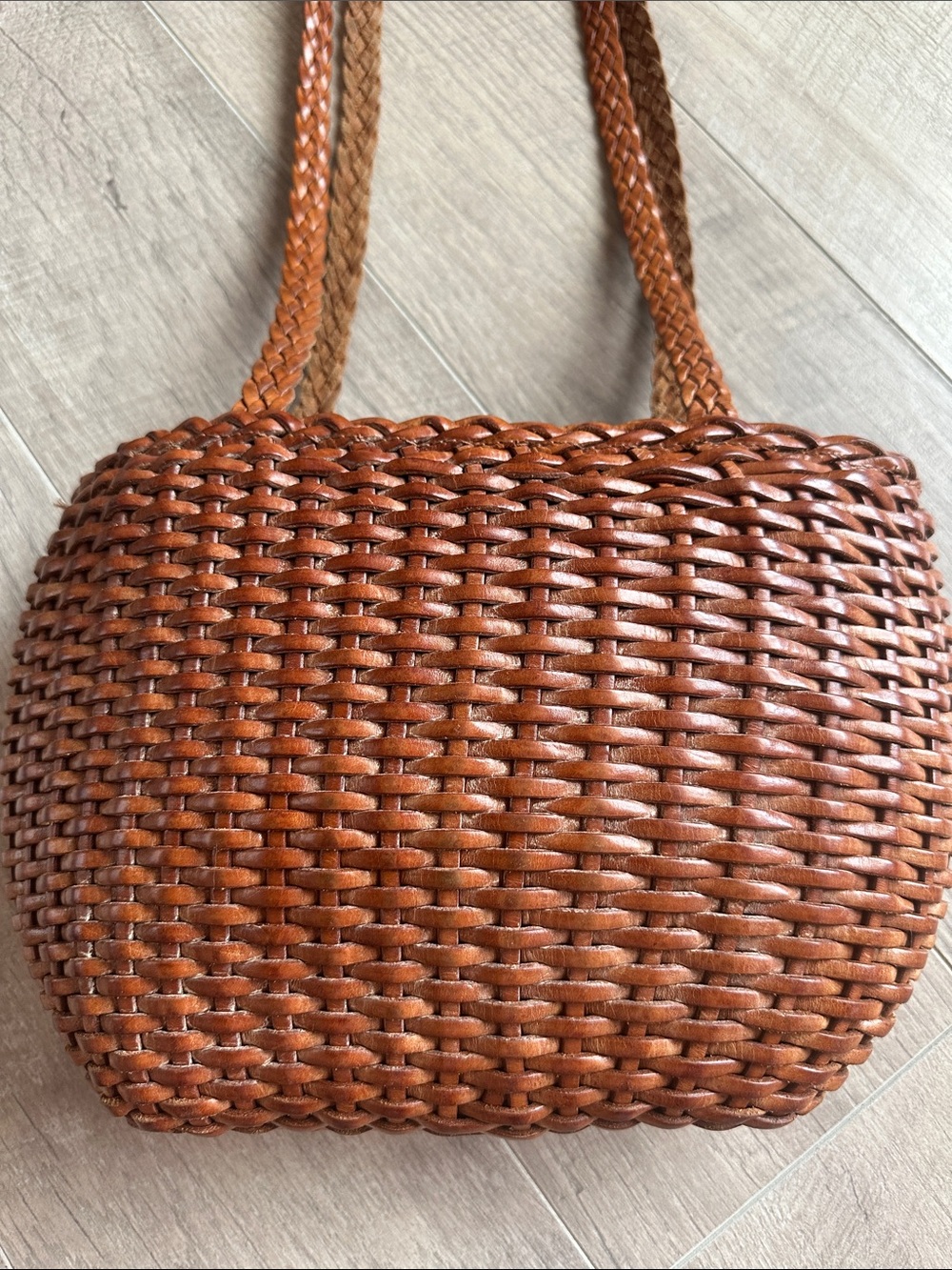 Vintage Ellepi Leather Woven Purse - Picture 4 of 8